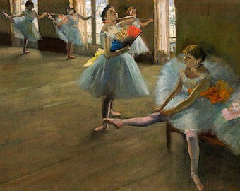 Edgar Degas Poster | The Dance Class Print | Ballet Art | Vintage Painting | Ballet Dancers Print
