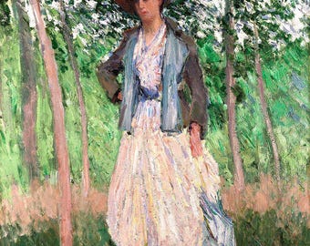 Claude Monet | Femme Au Jardin | Impressionistische Kunst | Gartenszene | Vintage Gemälde | Wandkunst