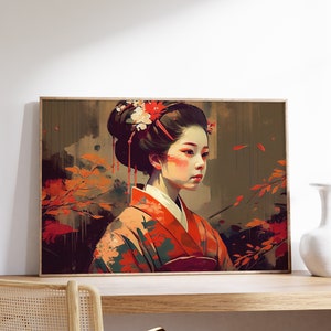 Cartel de Geisha / Cartel japonés / Impresión de arte Geisha / Arte japonés vintage / Decoración japonesa / Decoración oriental / Cartel asiático / Decoración del hogar