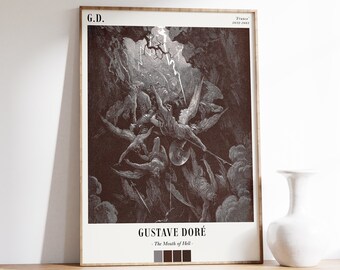 Gustave Dore Poster | The Mouth of Hell | Exhibition Poster | Hell Poster | Modern Art Decor | Living Room Wall Art