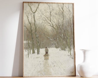 Anton Mauve - Winter in de Scheveningse bosjes (1870) | Vintagetryck | Landskap, vintermålning, vinterlandskap, snömålning