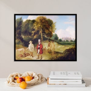 John R. Wildman - J.M.W. Turner und Walter Fawkes in der Farnley Hall (1820) | Vintage Antike Gemälde | Wand Kunst Geschenk Home Decor Print Poster