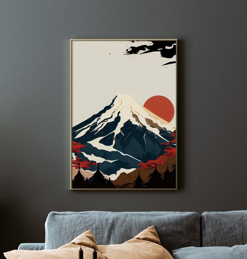 Mount Fuji Poster | Japanese Wall Art | Japanese Landscape | Minimalist ...