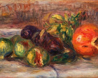 Vintage Still Life | Figs Print | Renoir Art | Antique Fruit Painting | Wall Decor | Classic Art Print |