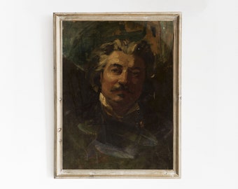 Luis Ricardo Falero - Porträtt av Cyprian Godebski | Mörk oljemålning | Mansporträtt | Vintageposter | Estetisk heminredningstryck Väggkonst