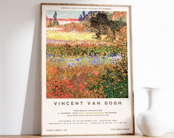 Plakat Van Gogha | Ogród kwiatowy | Wydruk kwiatów | Plakat wystawowy | Wydruk Van Gogha | Plakat krajobrazowy | Plakat wystawowy muzealny