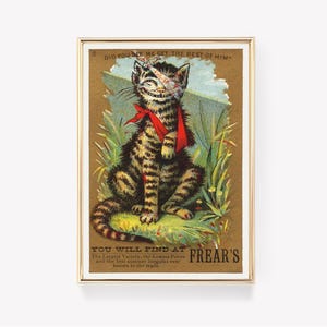 Cartão de Comércio Vitoriano | Impressão de Frear | Anúncio Antigo | Arte Vintage | Impressão Colecionável