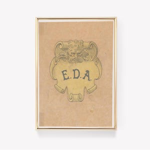 Impresión artística con monogramas / Honoré Daumier / Impresión vintage / Arte con letras / Diseño E.D.A. / Decoración de pared /