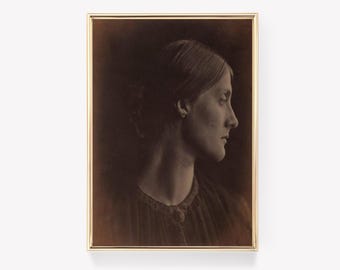 Profiel van een vrouw | Vintage portretafdruk | Antieke vrouwenprint | Kunstafdruk | Julia Cameron-stijl