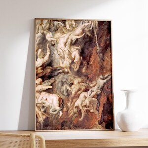 Peter Paul Rubens - The Fall of the Dammed (1620) - Deatiled Art Print Painting Poster Gift Wall Home Art Religious Hell Inferno Dante