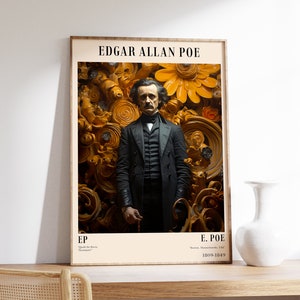 Edgar Allan Poe Poster | Vintage Wall Art | Bookworm Gift | Wall Art ...