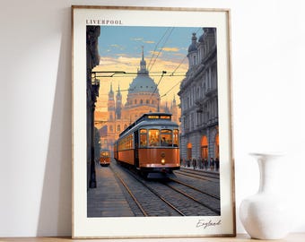Liverpool Travel Poster | England Travel Decor | England Poster | Liverpool Print | Travel Print