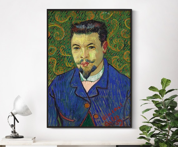 Van Gogh Print Portrait of Doctor Felix Rey 1889 Vintage Man Portrait Oil Painting Van Gogh Wall Art Van Gogh Poster Canvas Etsy
