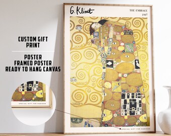 Aangepaste offerte afdrukken | Aangepaste tekst cadeau afdrukken | Gepersonaliseerde offerte kunst aan de muur | Aangepaste afdruk | Aangepaste kunst aan de muur | Onderteken aangepast | Gustav Klimt