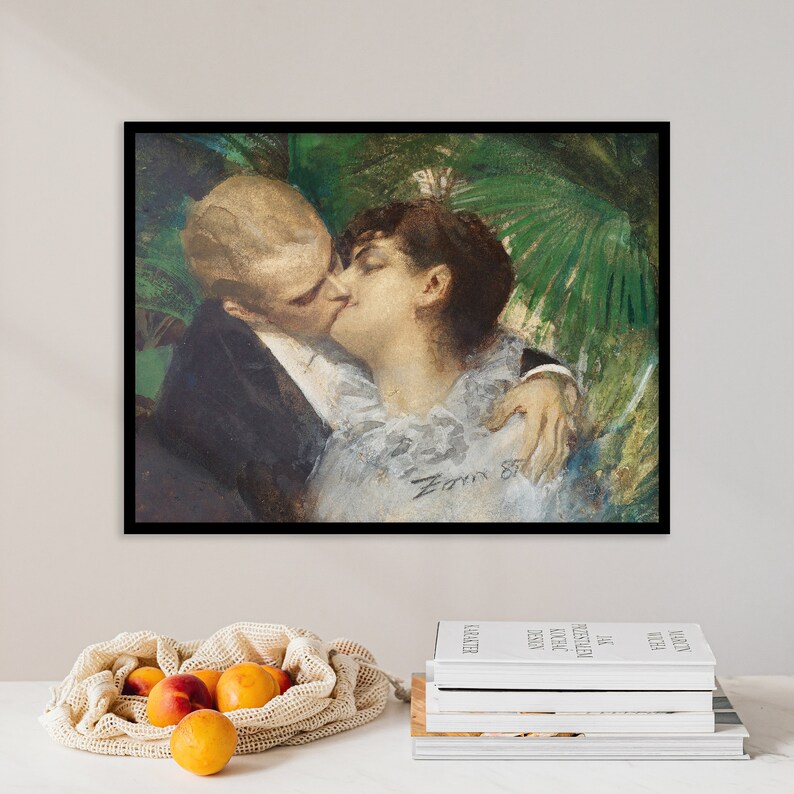 Vintage Couple Oil Painting | Romance Wall Art | Aesthetic Love Print ...