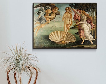 Sandro Botticelli - The Birth of Venus (1484) - Reproduction of a Classic Painting - Photo Poster Print Art Gift Wall Decor Landscape