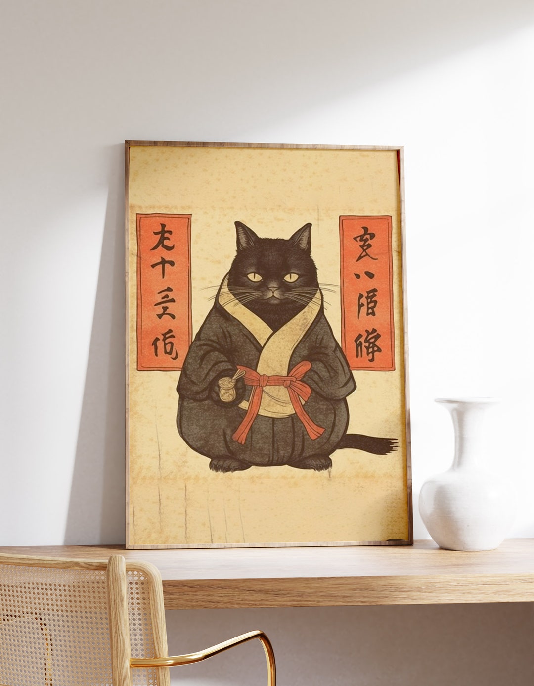 Japanese Cat Print Cat Wall Art Ukiyoe Poster Japanese Print Ukiyoe