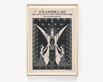 Copertina vintage / Stampa di rivista antica / Illustrazione di moda / Design di abbigliamento femminile /