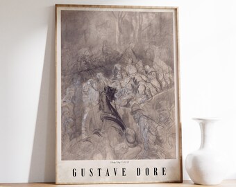 Gustave Dore Prints | Derby Day (1873) | Gothic Decor | Devil Art | Memento Mori