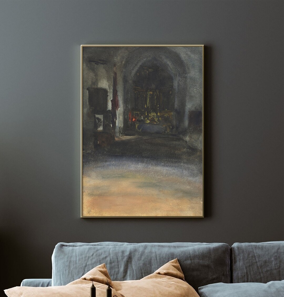 John Singer Sargent - Spanish Church Interior (1880) | Interior Wall ...