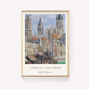 Camille Pissarro Art Print | Rue de l&#39;Épicerie | Vintage Print | Mid Century Modern | Antique Painting | Exhibition Poster