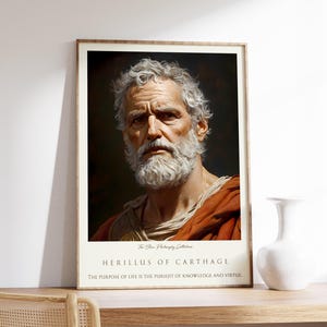 Herillus von Carthage Poster | Vintage Gemälde | Stoischer Dekor | Modernes Wohndekor | Philosophie Print | Philosophie Dekor