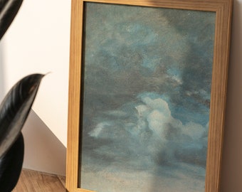 Lionel Constable - Cloud Study (1849) | Light Academia Painting | Dark Academia Wall Art | Cloudy Landscape Decor | Vintage Sky Print