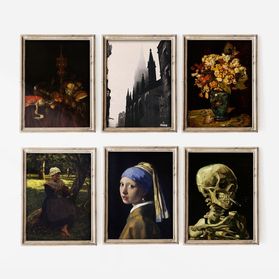 Light Dark Academia Decor | Aesthetic Wall Art Set | Gallery Wall ...