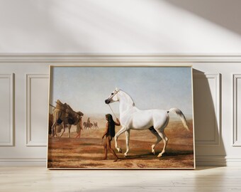 Horse Canvas, Horse Poster, Painting, Horse Print, Farmhouse Decor, Farm Animal, Equestrian Painting, Horse Portrait | Vintage Wall Decor
