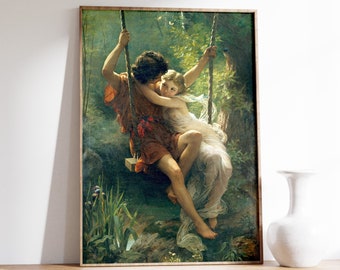 Pierre Auguste Cot - Spring (1873) - Vintage Painting, Romance Print, Couple Art, Wall Decor, Light Academia Poster, Reproduction Art