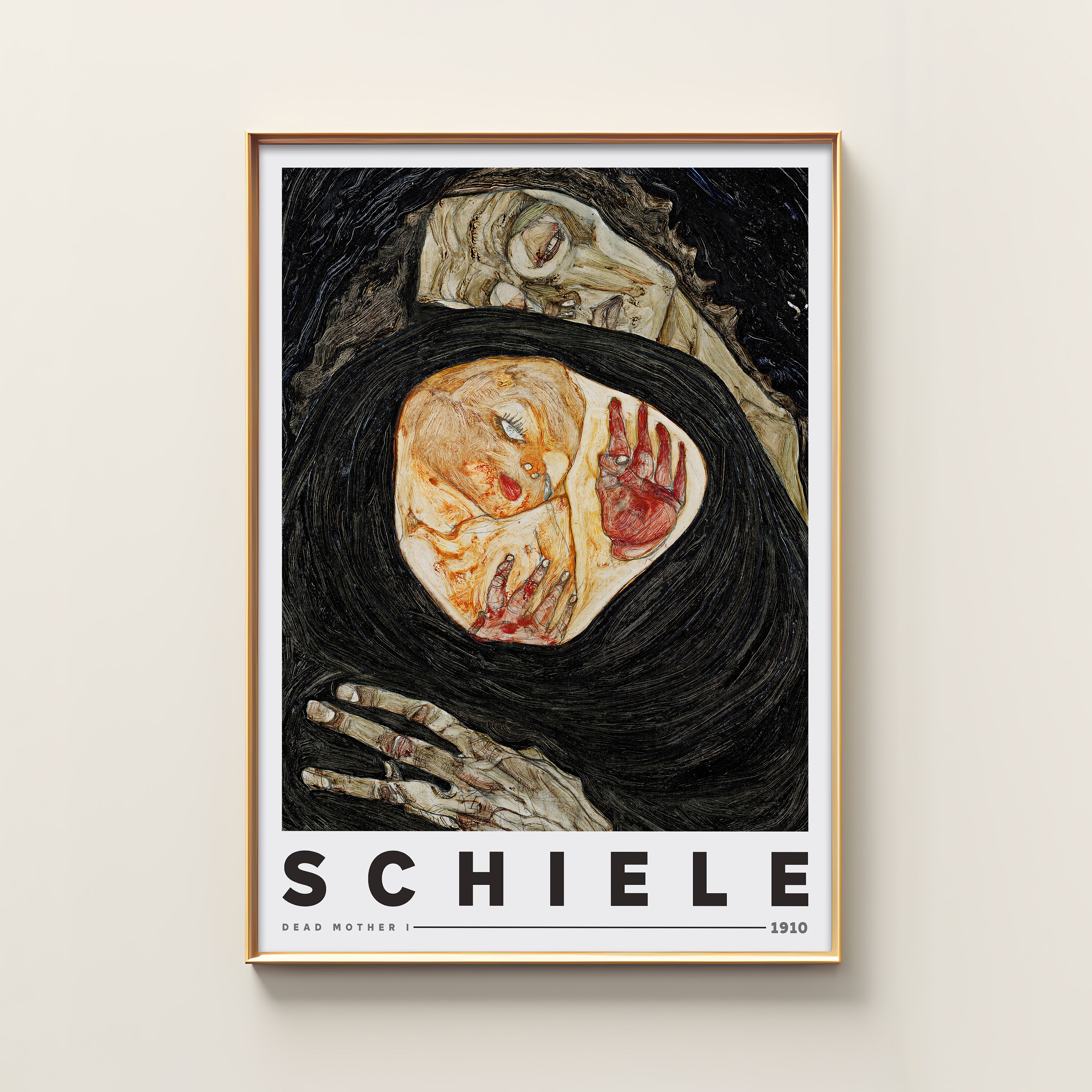 Egon Schiele Art Print | Dead Mother I (1910) | Gothic Print