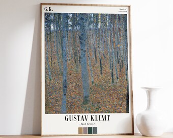 Gustav Klimt - Beech Grove I | Exhibition Poster | Gustav Klimt Wall Art | Art Nouveau Wall Art | Modern Decor | Living Room Wall Art