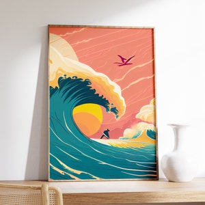 Surf Wall Art Retro Surf Poster Vintage Beach Print Surf Print Surf