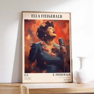 Ella Fitzgerald Poster | Musical Print | Jazz Poster | Jazz Portrait | Musical Decor | Jazz Art Print | Home Decor