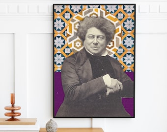 Alexandre Dumas - Print Design Modern Home Photo Poster Gift Vintage Large Wall Art Bedroom Decor - Père Alexander The Count of Monte Cristo