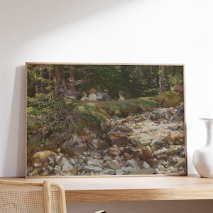 John Singer Sargent - The Master and His Pupils (1914) | Plein Air Fine Art | Vintage Poster | Artist Painting, Forest Landscape Wall Art