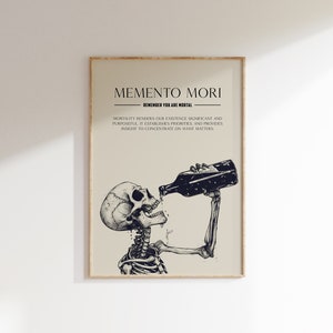Memento Mori Print | Mortality Artwork | Skull Art Print | Memento Mori | Skull Wall Decor | Dark Art Print | Stoic Art | Dark Academia image 6