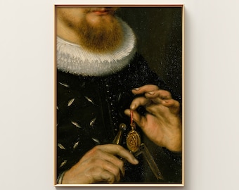 Vintage Dipped Oil Painting | Baroque Art Print | Altered Art | Alter Art | Baroque Poster | Woman Portrait | Quirky Altered Art Portrait