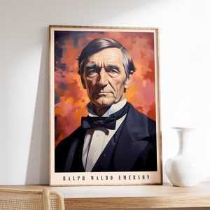 Ralph Waldo Emerson Poster | Autor Print | Ralph Waldo Emerson Poster | Literatur Dekor | Buch Kunstdruck | Wohndekor Bild 1