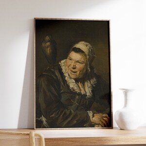 Frans Hals - Malle Babbe | Vintage Poster | Dark Academia Painting, Altered Eclectic Decor, Woman Portrait Art Print, Reproduction Canvas
