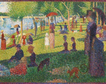 Georges Seurat Print | Pointillism Art Print | Vintage Painting | Island Scene Print | Art Nouveau Style