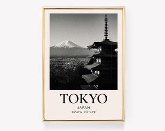 Tokyo Vintage Travel Poster, Japan Wall Art, Tokyo Print, Retro Wall Decor, Japan Gift