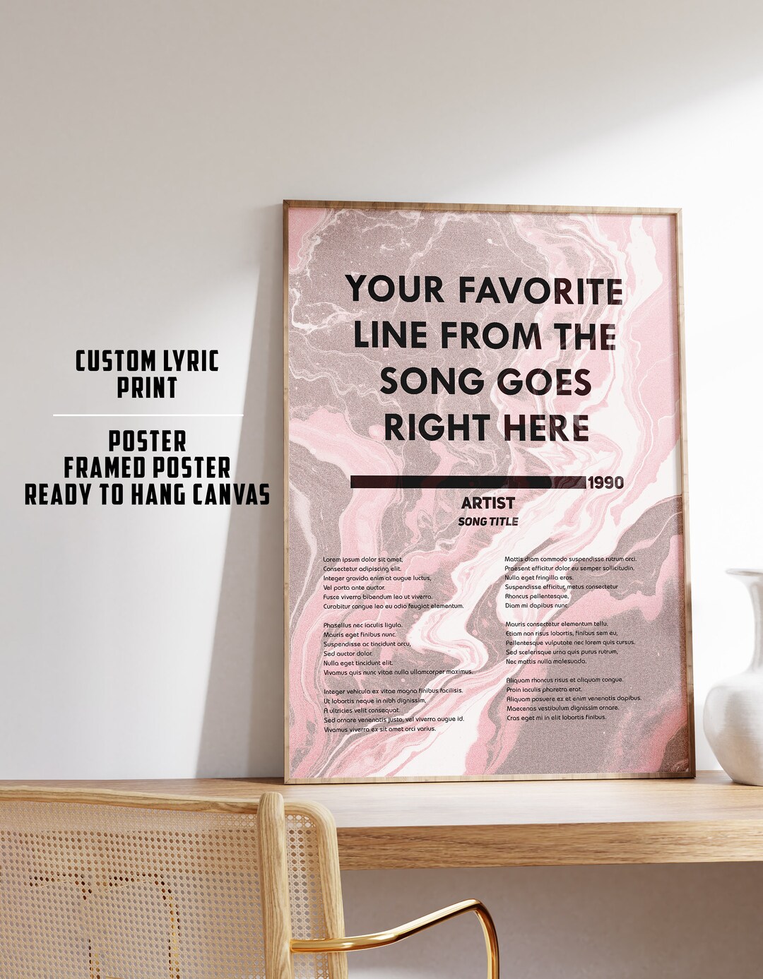Custom Song Poster Lyric Poster Custom Lyric Print Lyric Etsy