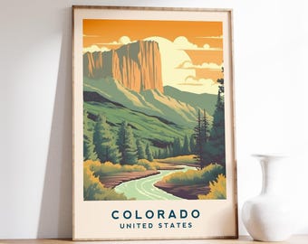Colorado Travel Print | United States Travel Poster | United States Artwork | Colorado Poster | Colorado Wall Decor | Vintage Travel Print