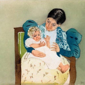 Mutter Kind Poster | Impressionistischer Druck | Vintage Gemälde | Mary Cassatt Kunst | Kinderdruck | Wanddekoration