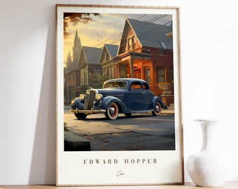 Car Print | Edward Hopper | Car Poster | Mid Century Modern | Art Nouveau | Home Decor
