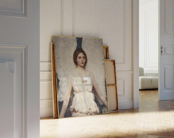 Dark Academia Poster | Angel Print | Angel Wall Art | Angel Artwork | Catholic Poster | Antique Canvas | Gothic Room Decor | Home Decor