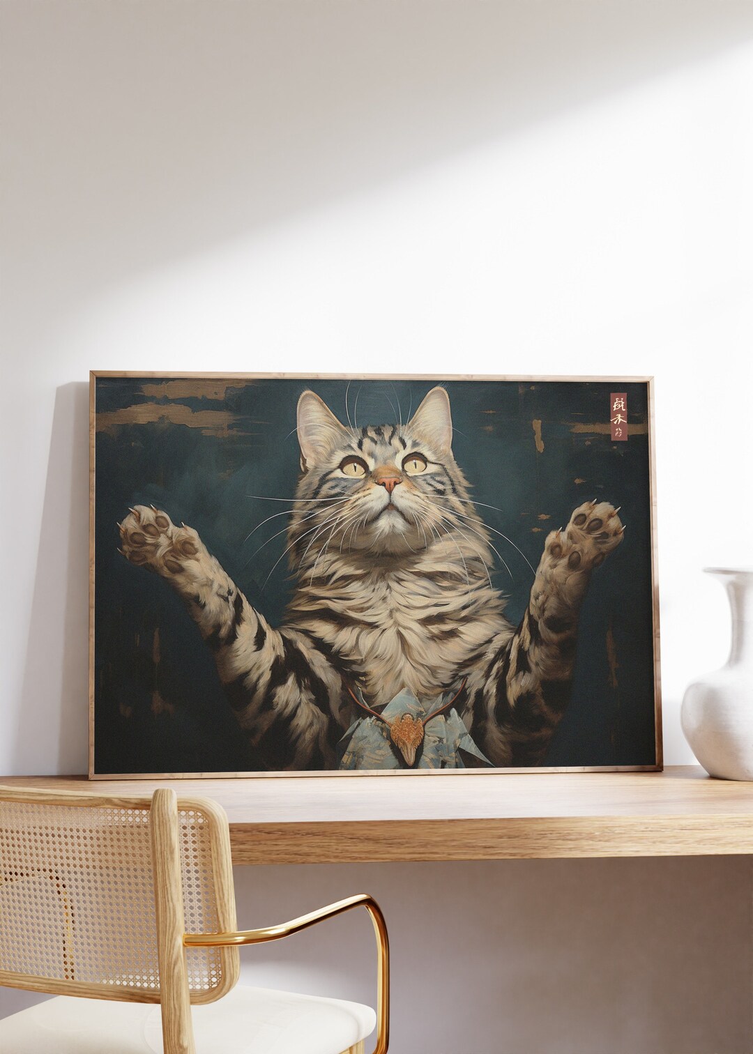 Japanese Cat Art Print | Vintage Animal Wall Art | Antique Japanese ...