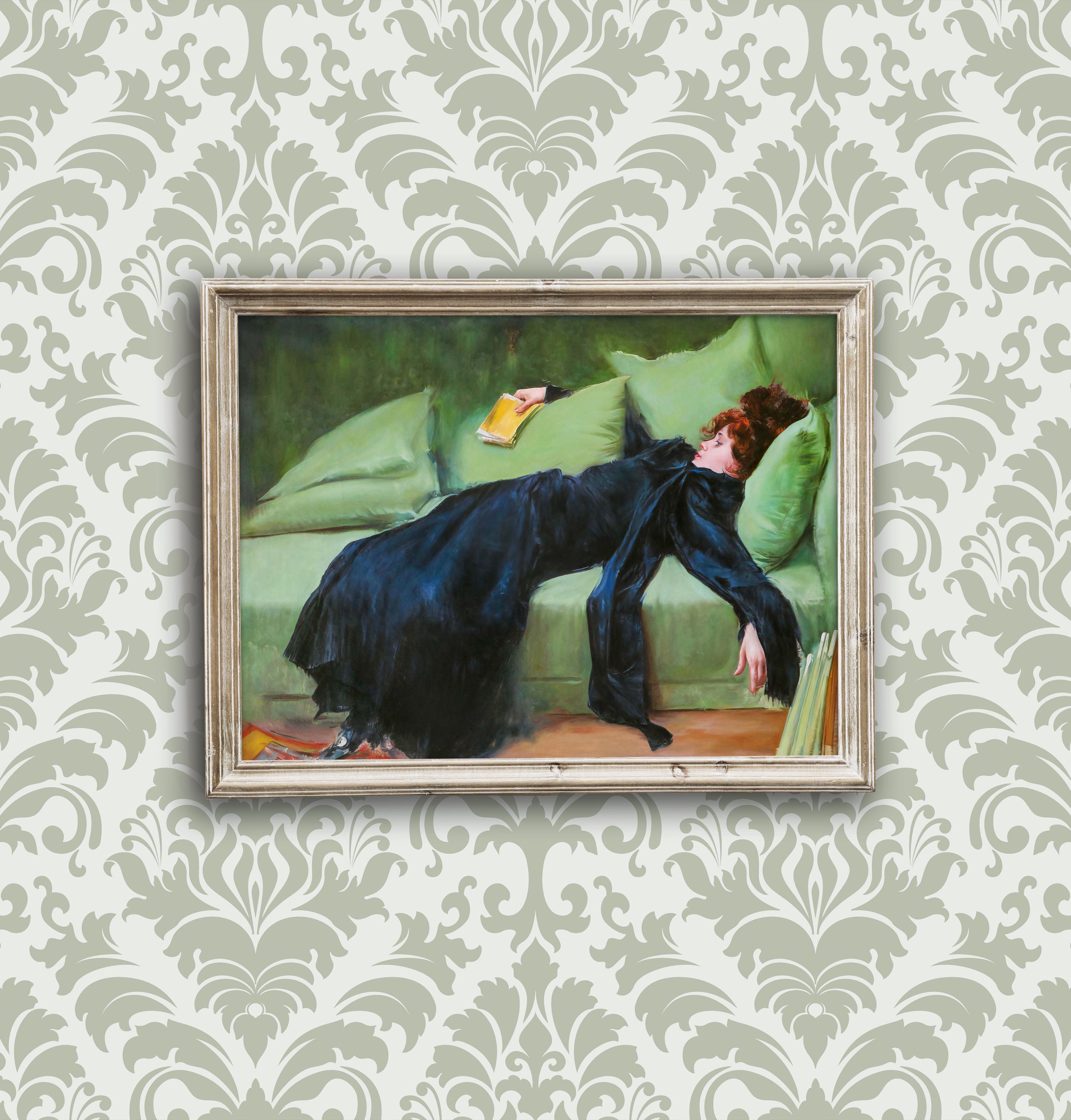 Decadent Young Woman | Vintage Painting | Art Prints | After the Dance | Wall Art | Cottagecore Print | Girl After Dancing