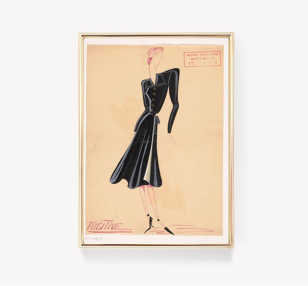 Fashion Illustration | Black Dress Art | Elegant Woman Print | Vintage ...